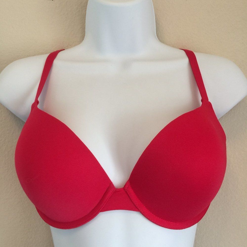 DKNY Classic Cotton Custom Lift Push Up Bra Red 34D DK4013